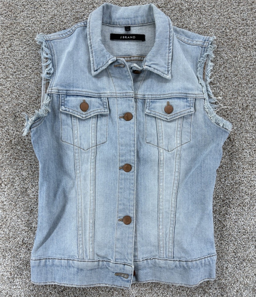 ￼ Eco Bio Washed Denim Jumper Vest WillaDenimVestIndigoFrontView_