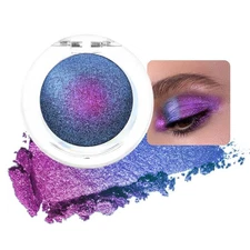 evpct Dark Blue Purple Duochrome Eyeshadow Palette Makeup, Metallic Chameleon