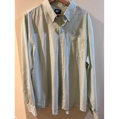 Lands' End Men's Pale Green Micro-Print Button-Down Shirt Silky size XXL