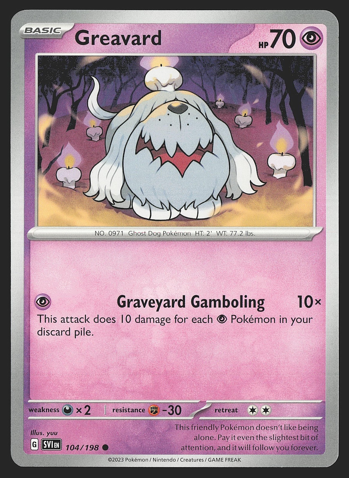 SV01: Scarlet & Violet Base Set Greavard #104/198 Common Pokemon Card
