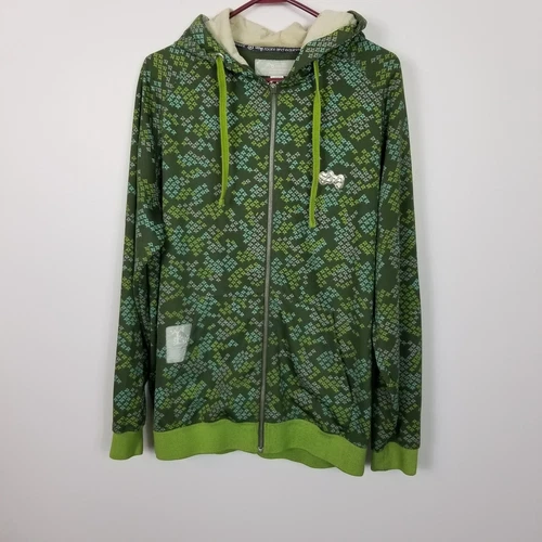 LRG Men's Tree and Cross Logo Pattern L/S Full Zip Hooded Jacket Green Size M - product listing photo