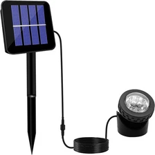 Solar Spot Lights Outdoor, LED Waterproof Pond Light Spotlight 1 Pack 