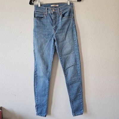 Levi s Mile High Super Skinny Jeans Womens Size 27 Light Wash Stretch Denim Slim