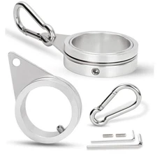 1.5" Flag Pole Rings, 2 Pcs Aluminum Alloy Spinning Flag Pole Φ1.5", Silver