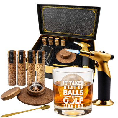 Whiskey Smoker Kit w Torch & Clear Glass   Old Fashioned Bourbon Cocktail Set