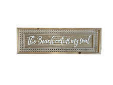 Beach Sign Home Decor Ocean Sign Wall Hanging Message Words Calm Coastal Art