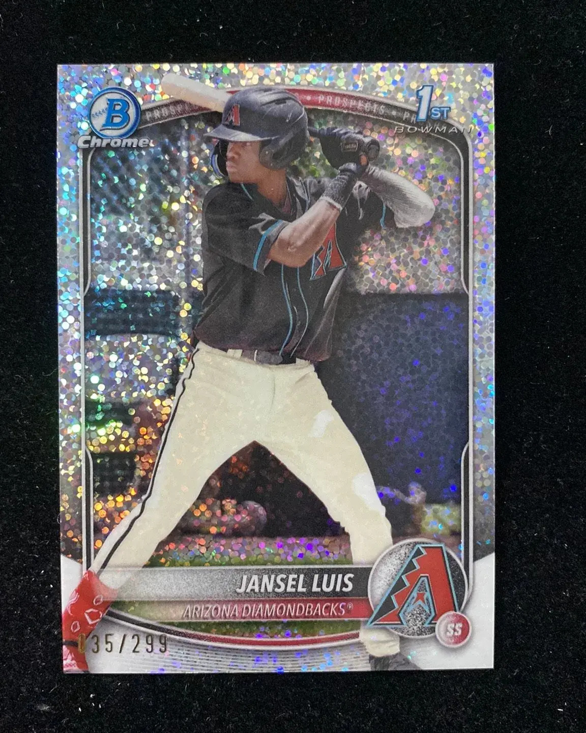 2025 Topps Bowman Chrome 1st Speckle #BCP-84 Jansel Luis 35/299 Diamondbacks HD