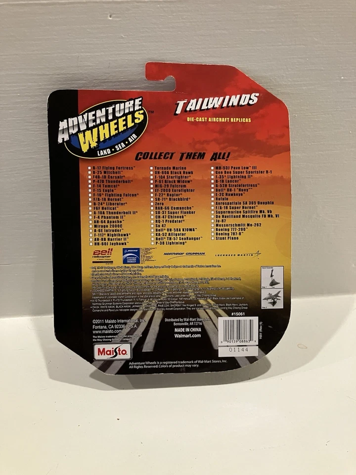 MAISTO Tailwinds AH-64A APACHE HELICÓPTERO Diecast Avión Réplica Foto 2 de 2