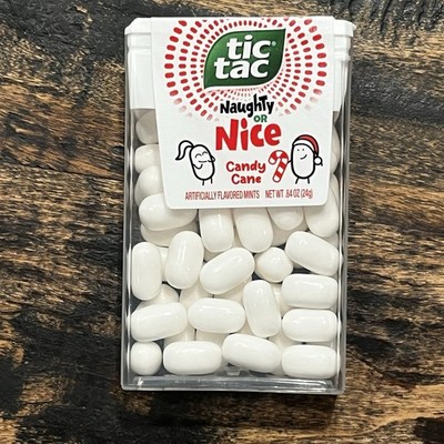  Naughty Or Nice Tic Tacs Candy Cane Limited Edition Christmas Flavor 
