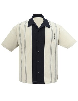 Steady Clothing Hemd The Harper Black Stone Vintage Bowling Shirt Retro 