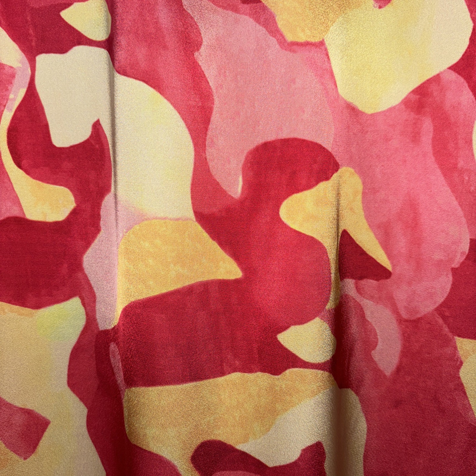 NWT $210 Ming Wang Maxi Skirt Sz L Crepe de Chine A-Line Coral Yellow ...