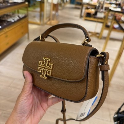 Tory Burch Britten Mini Top Handle Crossbody 149645 Moose $300 | eBay