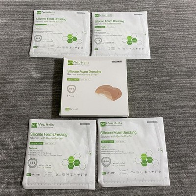 NeuHeils Silicone Foam Dressing Sacrum 18x18cm 7x7in 4 Pieces Sterile Box