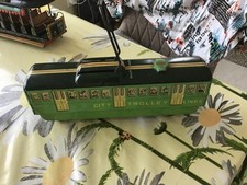 Vintage City Trolley Lines Modern Toys Japan lever action toy tin trolley