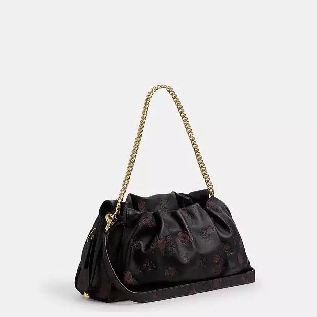 NWT Coach Faye Large Shoulder Bag With Floral Print CCE25 Black