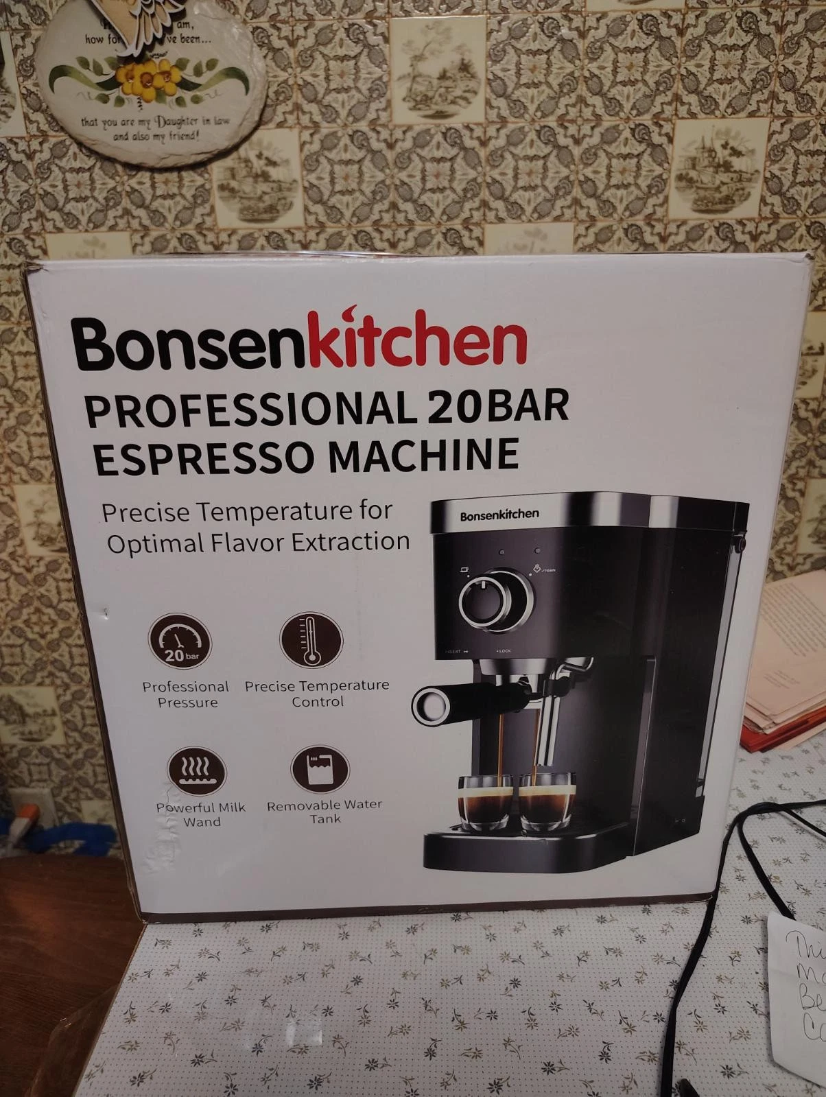 Bonsenkitchen Professional 20 Bar Espresso Machine. New In Box
