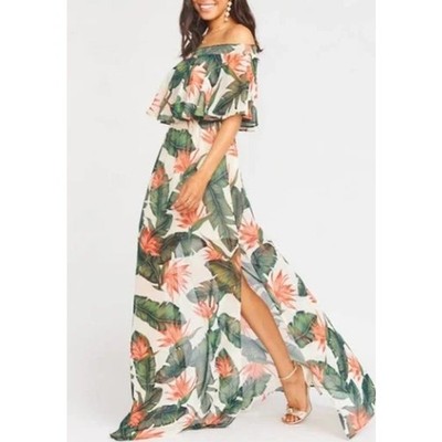 NWT Show Me Your Mumu Hacienda Maxi Dress in Paradise Found Chiffon