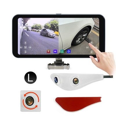 Links Doppelobjektiv Dashcam 6,25 Zoll Bildschirm Weiß Seitenansicht Assistent