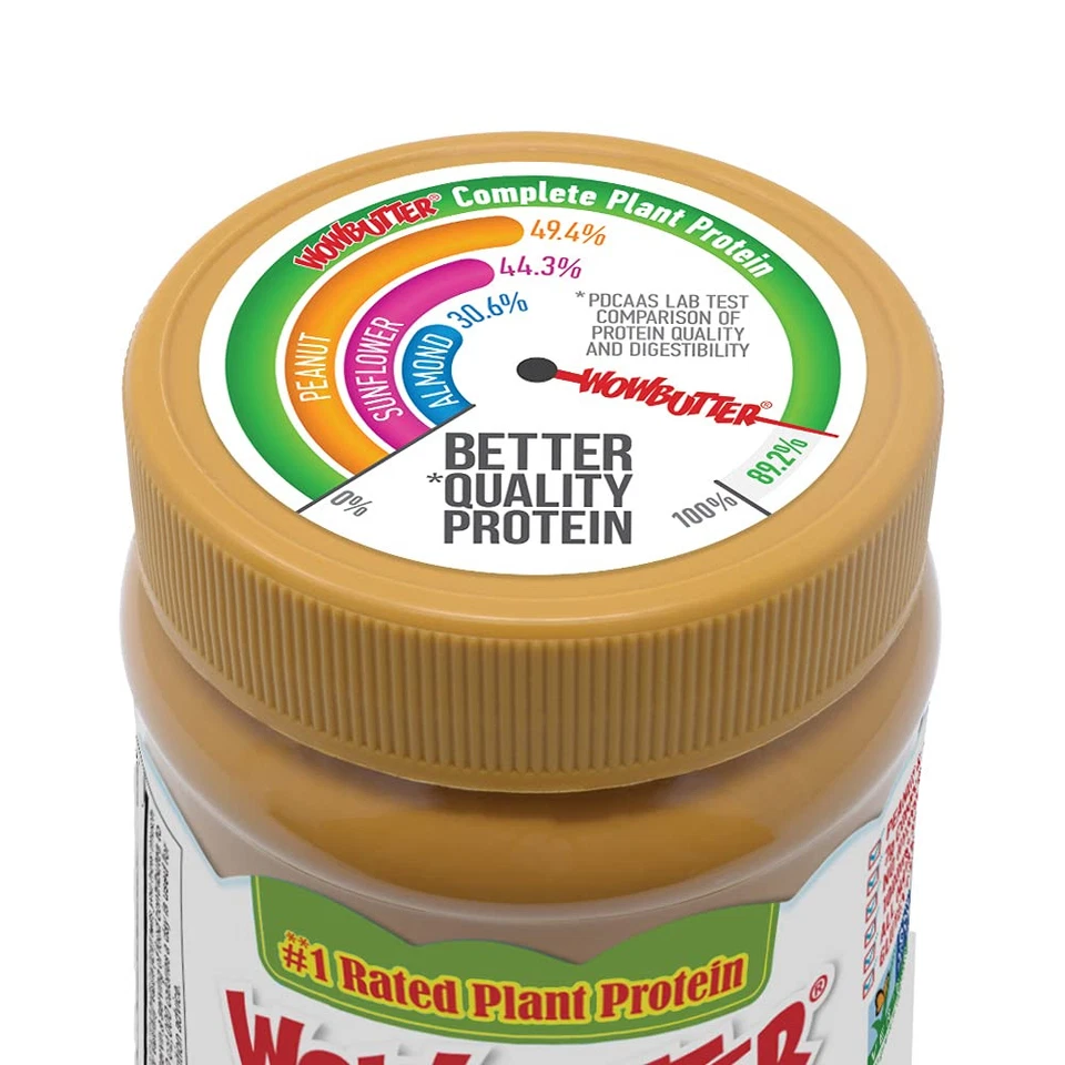 Untar crujiente sin maní Wowbutter 17,6 oz vegano sin nueces sin gluten Foto 4 de 4