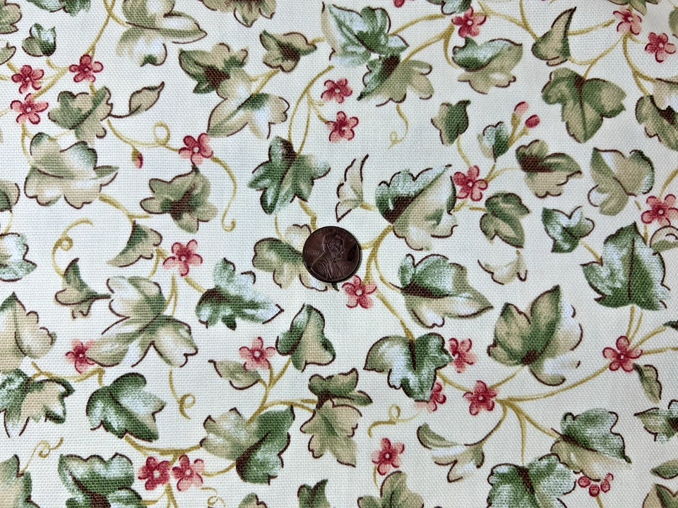 Waverly Lucky Charm Algodón Serigrafía Tapicería Tela Floral Hoja 5-1/3 Yardas Foto 3 de 4