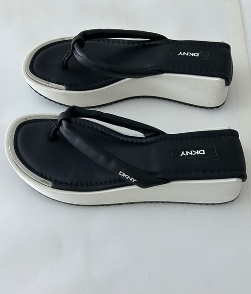 Women DKNY Heels Black Leather 41