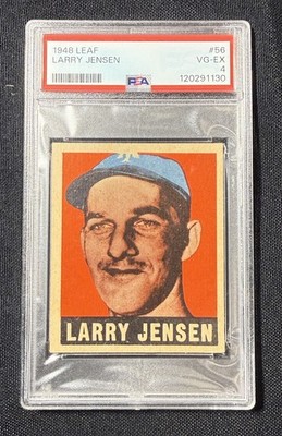 1948 LEAF Baseball Card  #56 Larry Jensen PSA 4  Centered W/ New Slab NY Giants