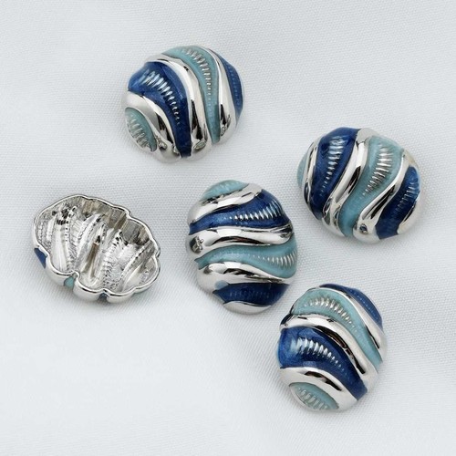5pc Vintage Metal Button with Enamel for Clothing DIY Craft Scrapbooking 18/23mm - Picture 4 of 8