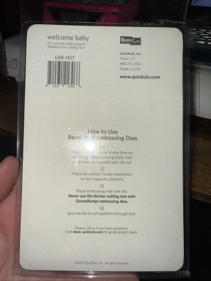 Welcome Baby QuicKutz GooseBumpz Embossing Die Folder GBR-0007 - Image 2 of 2