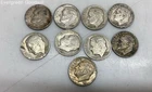 (G) Nine 1950s US Silver FDR Dimes