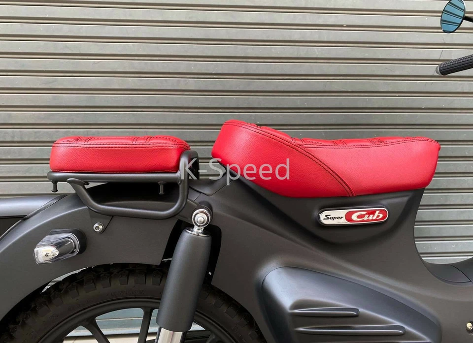 2X Driver passenger cushion seat red leather honda super cub c125 2019-2022 - Изображение 3 из 3