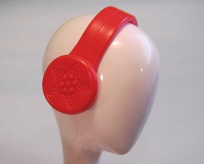 Toy mini BEATS RED Headset/Headphones fits Ken Skipper Barbie Doll PILOT ROCKER