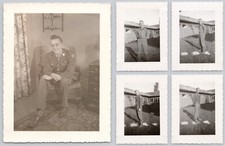 Lot of 5 U.S. Soldier posing in Uniform 1940s Found Photo Snapshot