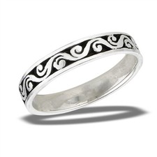 Sterling Silver Textured Band Ring - Free Gift Packaging