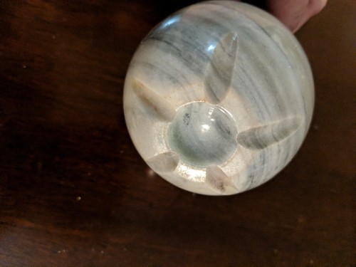 Onyx Paperweight Apple Natural Stone Handcarved Office Desk Decor HEAVY ~ Gray - Picture 5 of 8