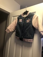 Disney Minnie Mouse Denim Embroidered Girls Cheer Jacket 4/5