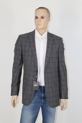 HUGO BOSS TAILORED Sakko, Mod. T-Lord1, Gr. 102 / US 42L, WOOL SILK, Dark Grey