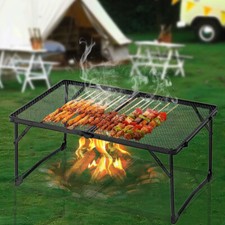 Portable Folding Table Camping Grill Table with Mesh for Outdoor Picnic BBQ UK
