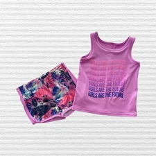 New Jumping Beans Baby Girls Active Shorts Set Purple/Multicolor Size 12M