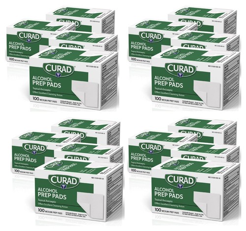 1600 Count Curad Sterile Alcohol Prep Pads Medium 2-Ply Topical Antiseptic 4x400 - Picture 7 of 24