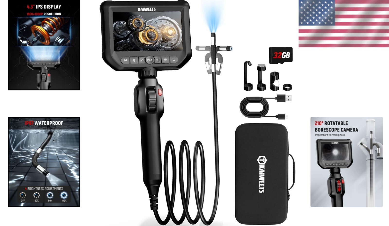 High-Performance Articulating Endoscope with 5-Foot  and Precise Diagnosis