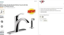 NEW KOHLER MISTOS Kitchen faucet 10" swing spout side spray Polished Chrome