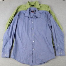 Van Heusen Shirt Mens Medium 15-15.5 Business Casual Button Long Sleeve Lot of 2