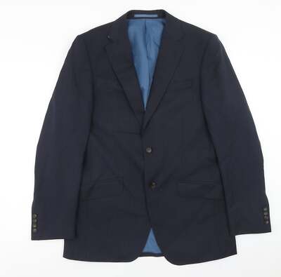Marks and Spencer Herren Sakko Blazer Blau Wollmischung Größe 38