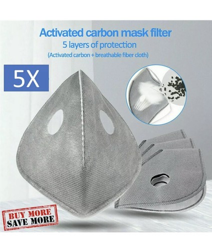 USA Activated Carbon Filter Cycling Air Purifying Face Mask Anti Pollution - Picture 3 of 6