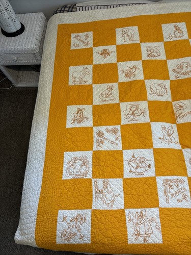 Familienalbum Quilt bestickt Tage Monat Windmühle niederländische skandinavische Tiere - Bild 2 von 24