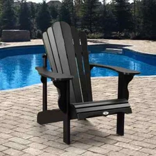 Leisure Line Classic Adirondack Chair by Tangent - Black - New - Free shipping