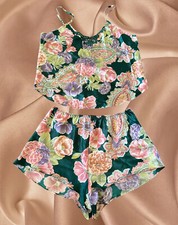 VTG Inner Most Ladies 2 Piece Lingerie Set Size M Satin Floral Paisley Pajamas