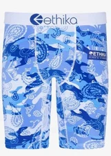 Ethika the Staple TEAR DROP Camo Paisley Blue Long Boxers Men's M NIP