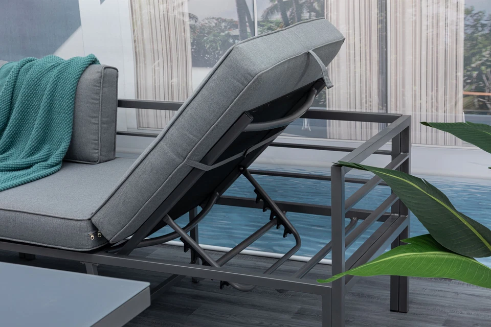 Eck Lounge Set Sitzgruppe Gartenmöbel Garnitur Gruppe Alu hoch stabil wetterfest - Bild 3 von 4