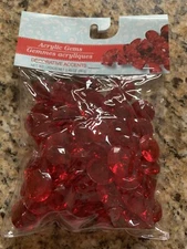 Red Acrylic Faceted Gems Table Scatter Vase Filler Crafts Stones